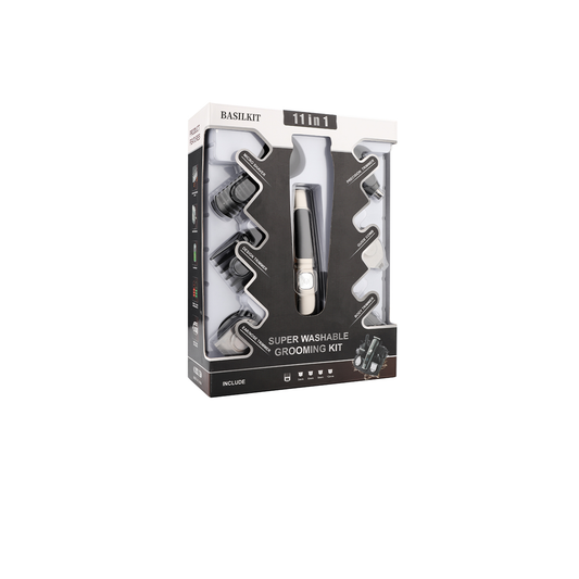 BASILKIT Electric Hair Trimmer for men,11-in-1 Body Shaver Groomer Safe Suitable, Shaver Rechargeable Waterproof Wet And Dry,black